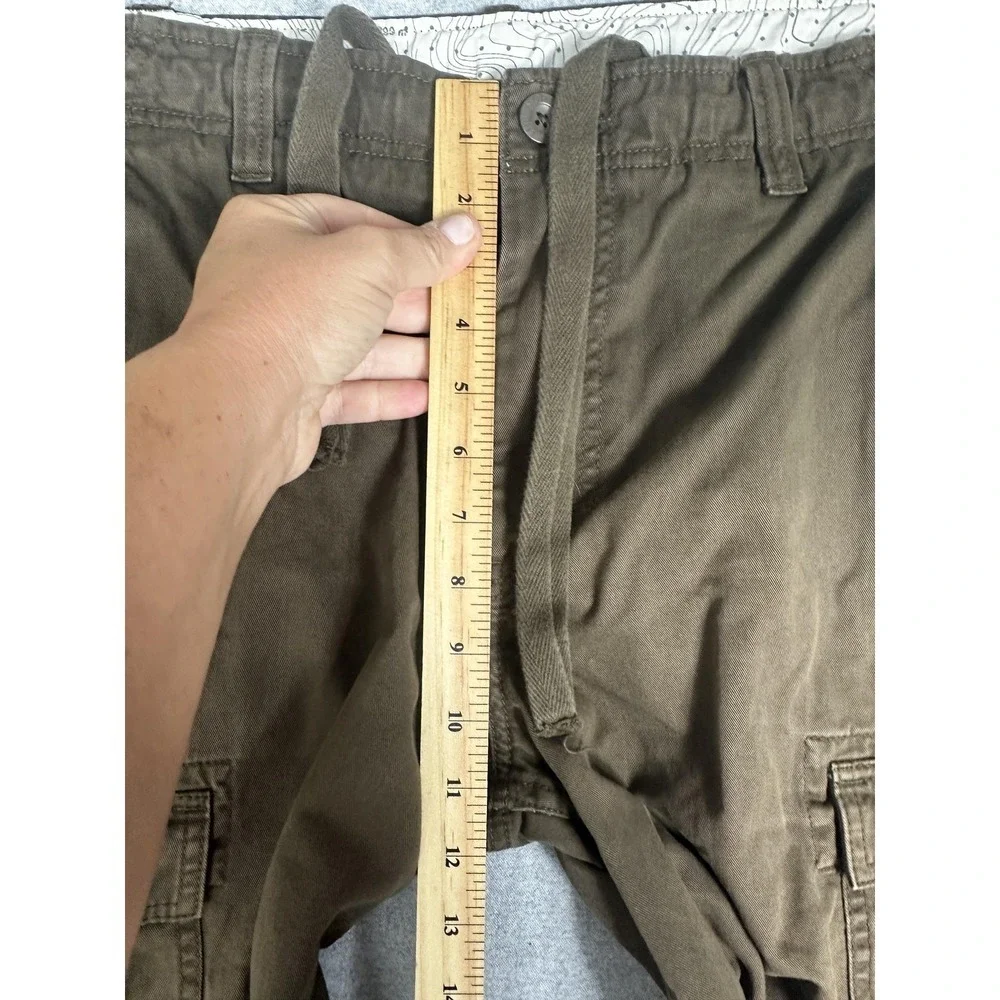 North Face Cargo Pant Mens 36x28 Brown Short Drawstring Hiking Utility Baggy Y2K